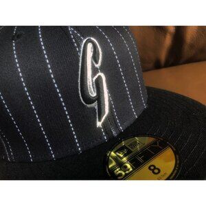 San Francisco Giants Black White Pinstripe New Era 59FIFTY 5950 Fitted Cap 8 hat